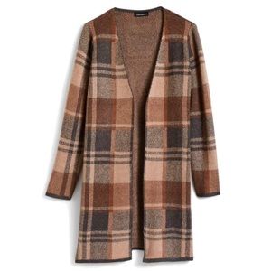 Cozy & Long Plaid Sweater Cardigan by Fortune + Ivy Size Large